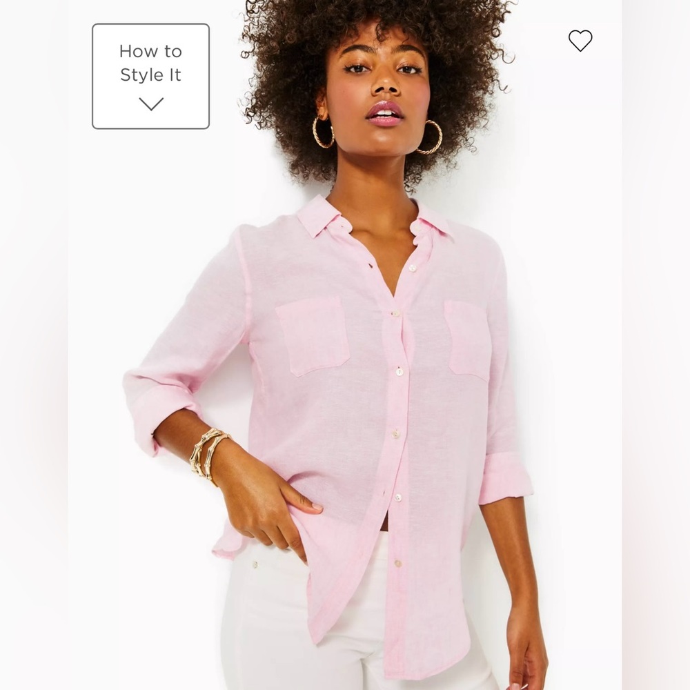 Lily Pulitzer Sea View Linen Button Down